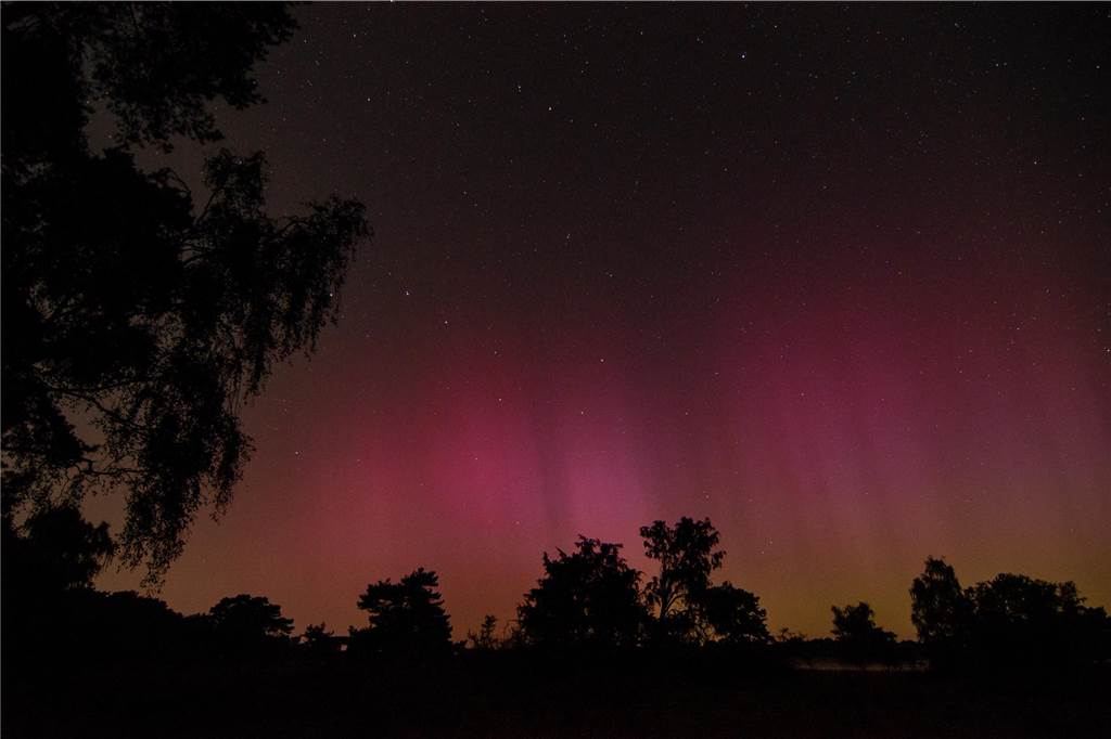 In der Nacht auf Dienstag konnte man die atemberaubende Kombination von Polarlichtern, Perseiden, der Milchstraße und Bodennebel in der Westruper Heide bestaunen. 