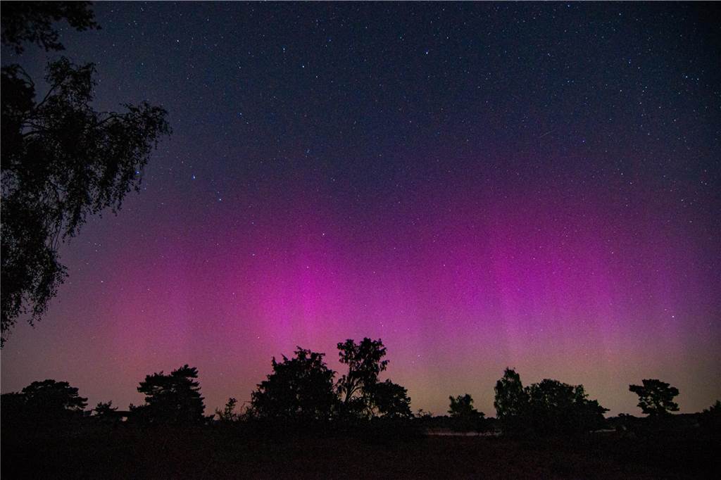 In der Nacht auf Dienstag konnte man die atemberaubende Kombination von Polarlichtern, Perseiden, der Milchstraße und Bodennebel in der Westruper Heide bestaunen. 