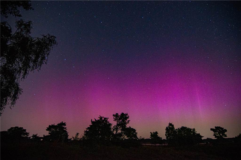 In der Nacht auf Dienstag konnte man die atemberaubende Kombination von Polarlichtern, Perseiden, der Milchstraße und Bodennebel in der Westruper Heide bestaunen. 