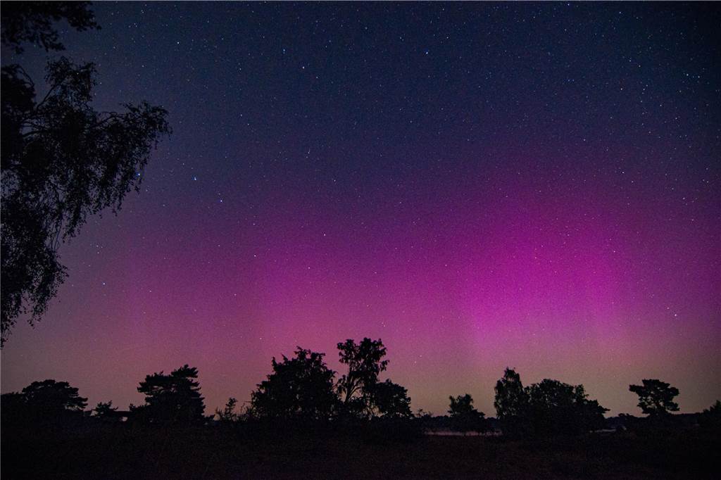 In der Nacht auf Dienstag konnte man die atemberaubende Kombination von Polarlichtern, Perseiden, der Milchstraße und Bodennebel in der Westruper Heide bestaunen. 