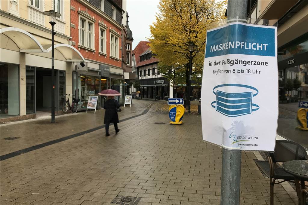 Werne und das Virus: Die Corona-Chronologie im Rückblick (Teil 3) In der Werner Innenstadt herrscht Maskenpflicht. Über eine Ausweitung wurde auch hier im Dezember diskutiert.