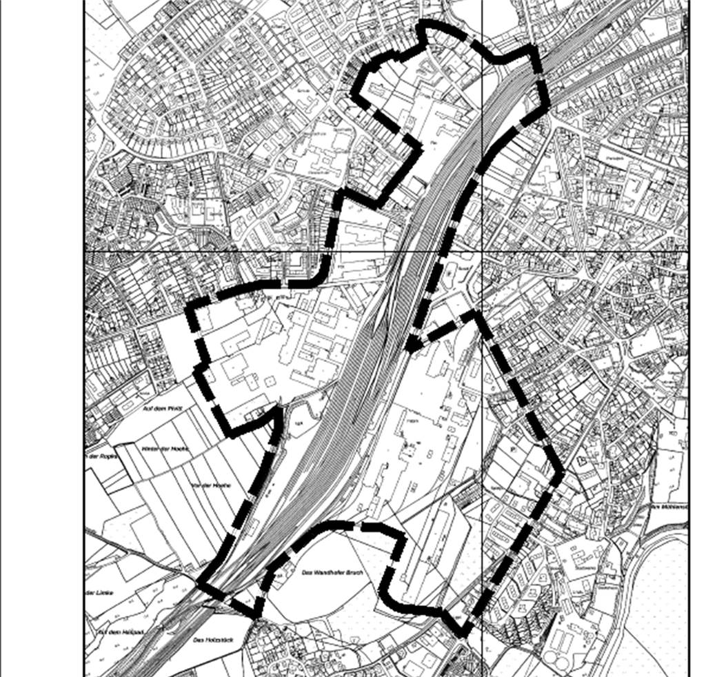In diesem Bereich soll das Vorkaufsrecht der Stadt gelten.