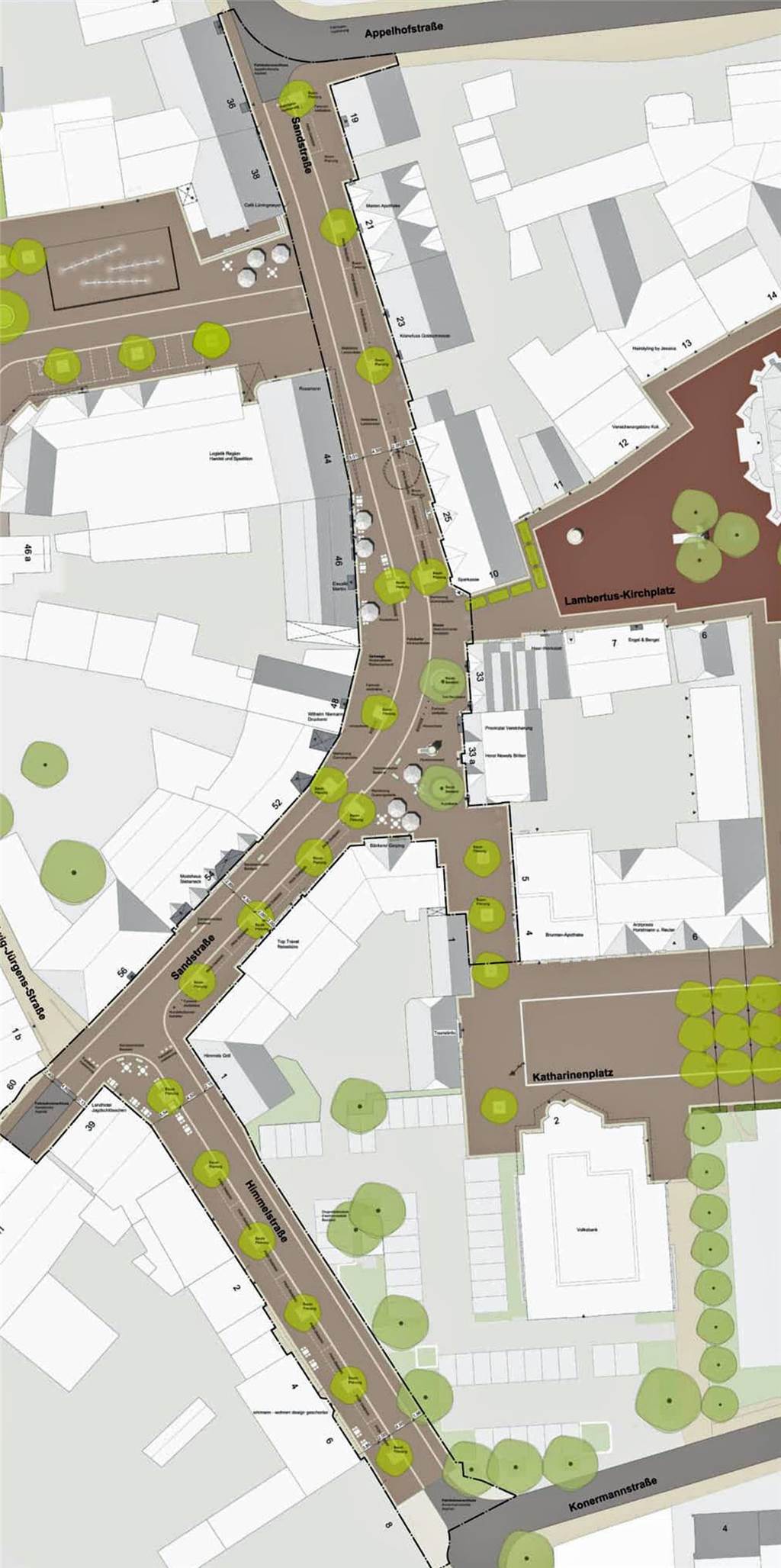 In diesem Jahr werden Sand- und Himmelstraße in Ascheberg neu gestaltet, von Appelhofstraße (oben) bis Konermannstraße (u.).