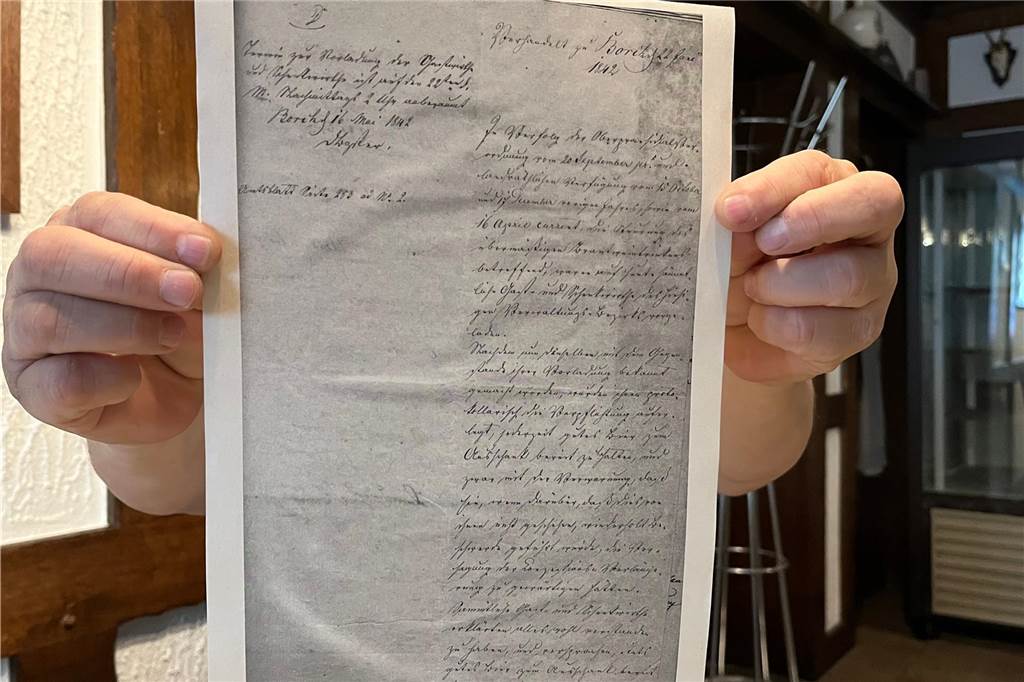 Selmer Gasthaus seit 160 Jahren: Früher war hier eine Zollstation In dieser Urkunde von 1863 wird die "Schenkwirtschaft" Zum Alten Feld erstmals erwähnt.