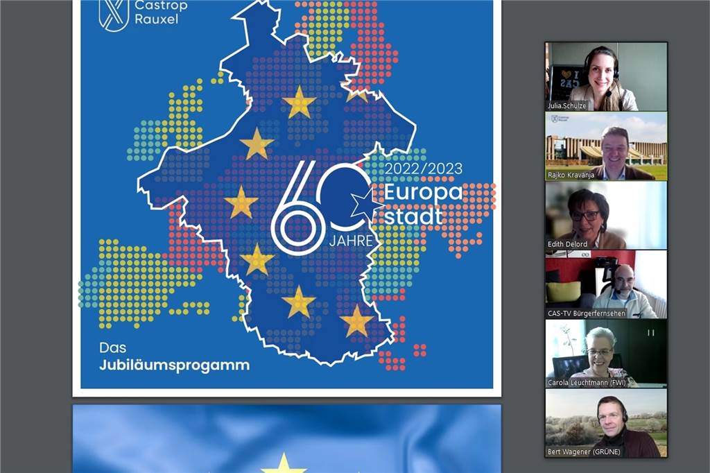 60 Jahre Europastadt Castrop-Rauxel: Video-Aktion zum Auftakt In einer digitalen Konferenz wurde das Jubiläumsprogramm vorgestellt.