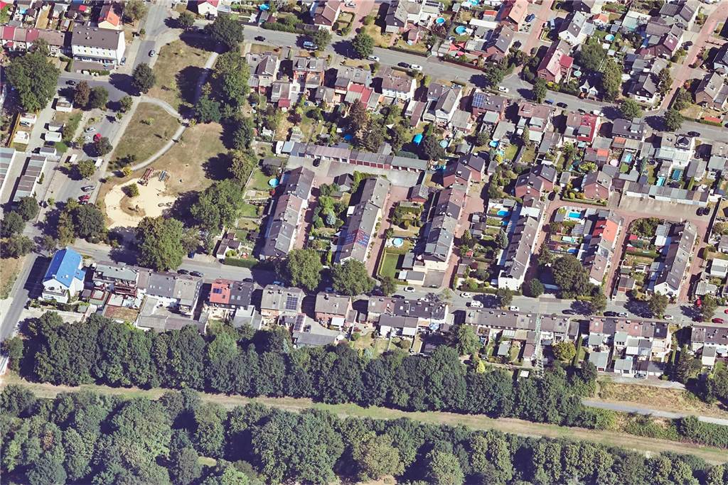 Hauskauf bleibt eine Frage der Abwägung: Unterschiede bei gleichem Preis Luftbild Siedlung Aapwiesen Castrop-Rauxel Ickern.