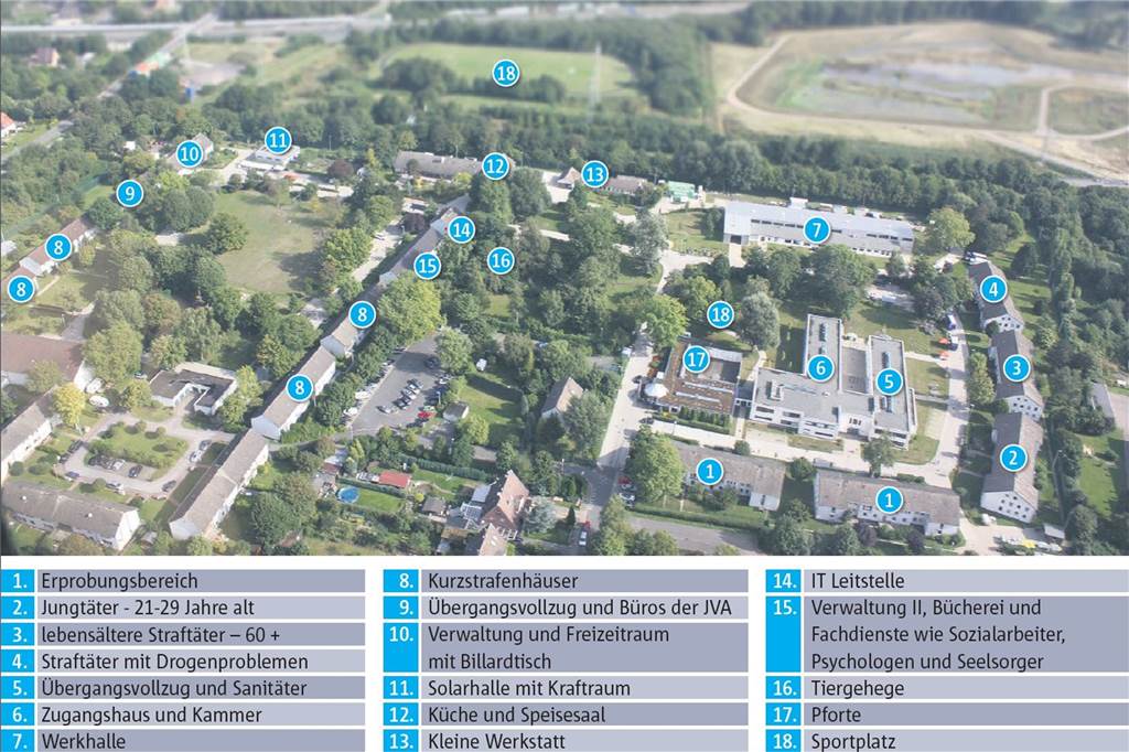 JVA Castrop-Rauxel - Darum ist der offene Vollzug sinnvoll In insgesamt 12 Hafthäusern können bis zu 567 Häftlinge leben. Daneben gibt es jede Menge Möglichkeiten zu arbeiten.