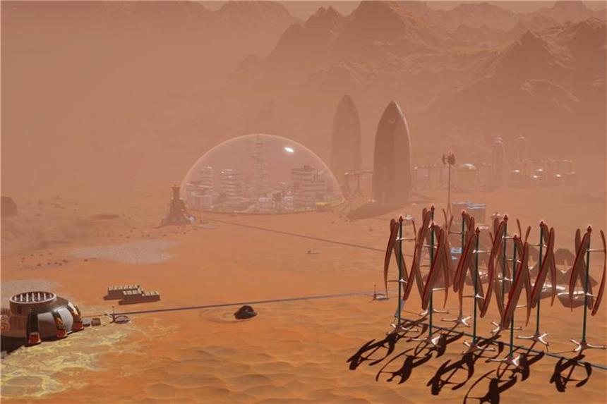 In „Surviving Mars“ wird der Spieler zum Manager einer Mars-Kolonie und muss mit Rohstoffen und Energie haushalten. Foto: Koch Media