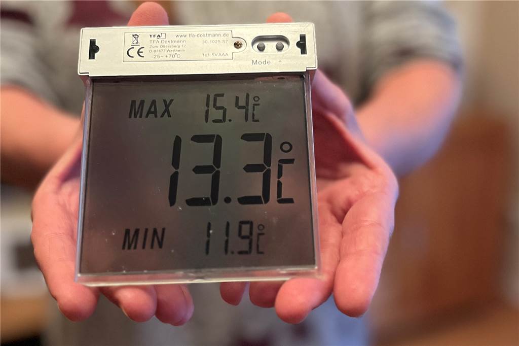 Was Mieter tun können, wenn im Winter die Heizung ausfällt Temperaturanzeige 13,3 Grad in Ursula Bocks Wohnung