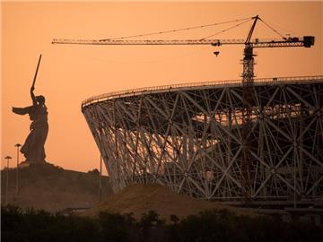In Wolgograd wird an der WM-Arena gebaut. Foto: Marius Becker