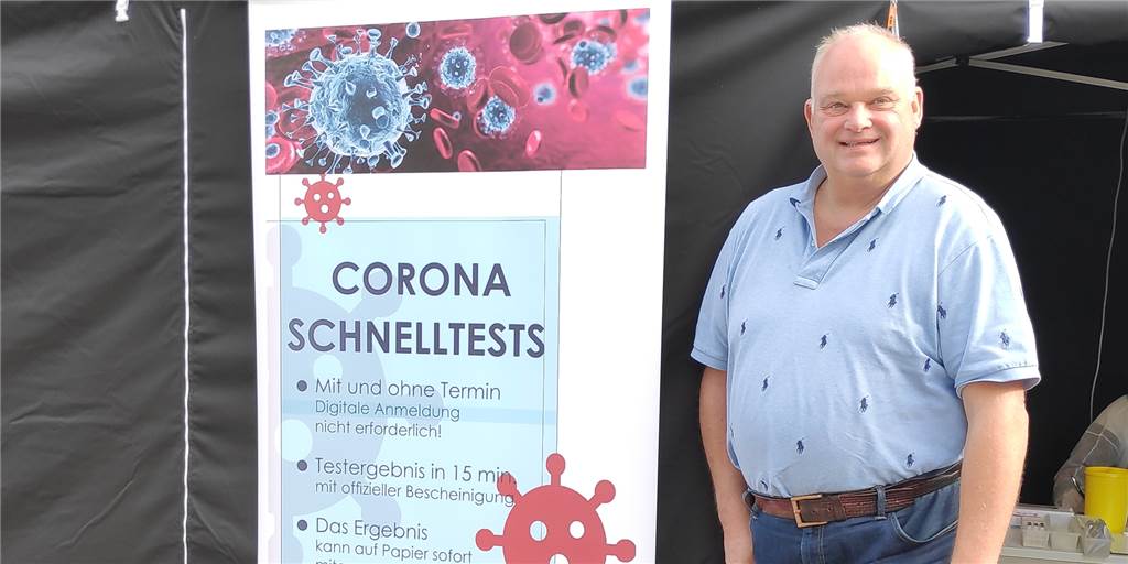 Nach neuer Verordnung: So ist die Situation an den Corona-Teststellen in Werne Ingo Schnitger betreibt das Corona-Schnelltestzentrum am Solebad - auch nach der neuen Testverordnung.