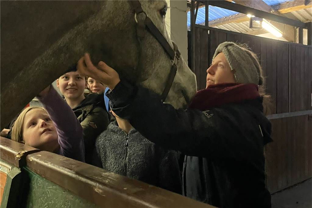 Strahlende Kinderaugen: „Inka“ ist das neue 15.000-Euro-Volti-Pferd "Inka" ist sechs Jahre alt und sehr aufgeschlossen. Ein Glücksfall für die Voltigierabteilung und den gesamten Reitverein.