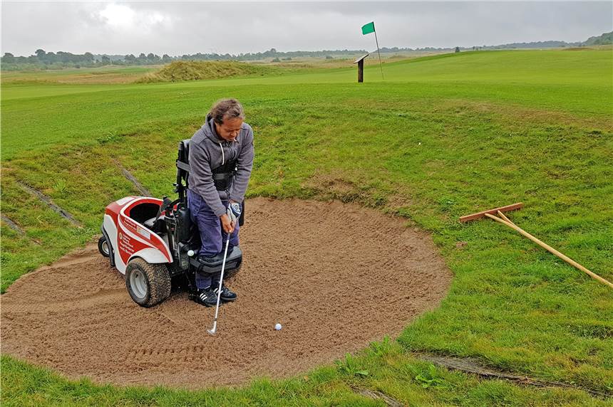 Handicap mit doppelter Bedeutung Inklusion wird hier täglich gelebt. Willkommen im Haxterpark! Einem außergewöhnlichen, wohl einmaligen Golfplatzprojekt in Deutschland. Foto: WestLotto / Bodo Kemper