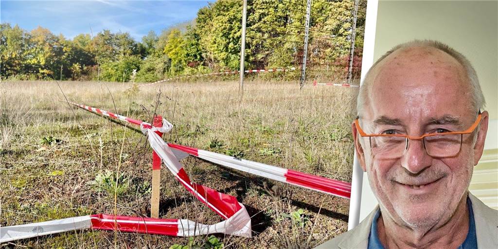 Erste Tiny-House-Siedlung in Dortmund: Konzept steht – Baustart verzögert sich Flatterband befindet sich bereits auf dem Grundstück in Sölde, wo künftig die erste Tiny-House-Siedlung in Dortmund stehen soll.
