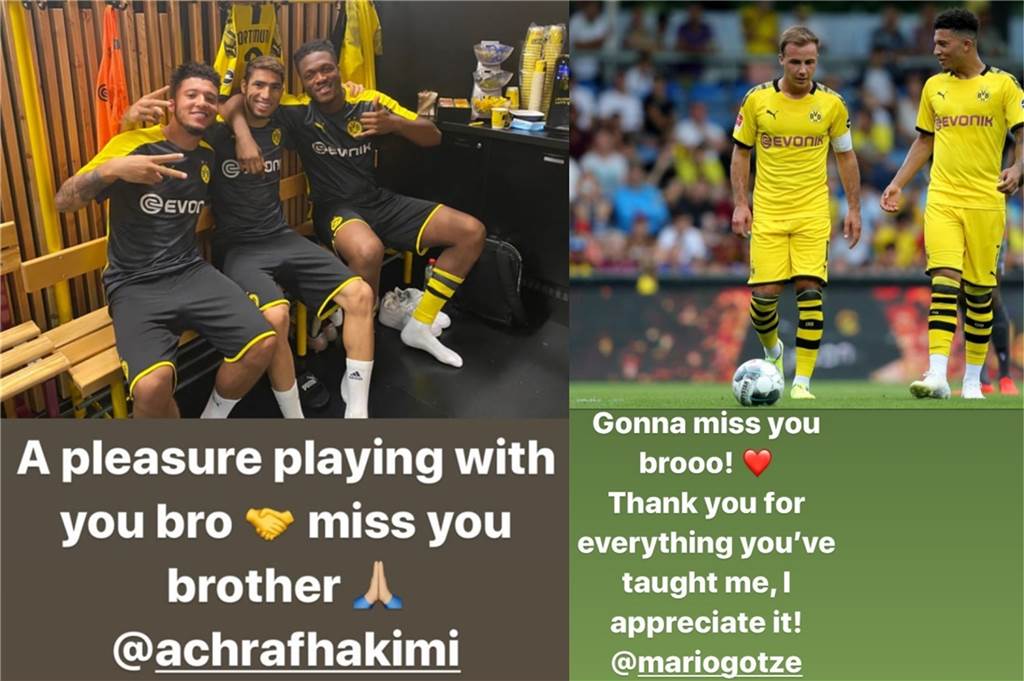 BVB-Abgänge: Jadon Sancho dankt Achraf Hakimi und Mario Götze Jadon Sancho dankte Achraf Hakimi und Mario Götze via Instagram.