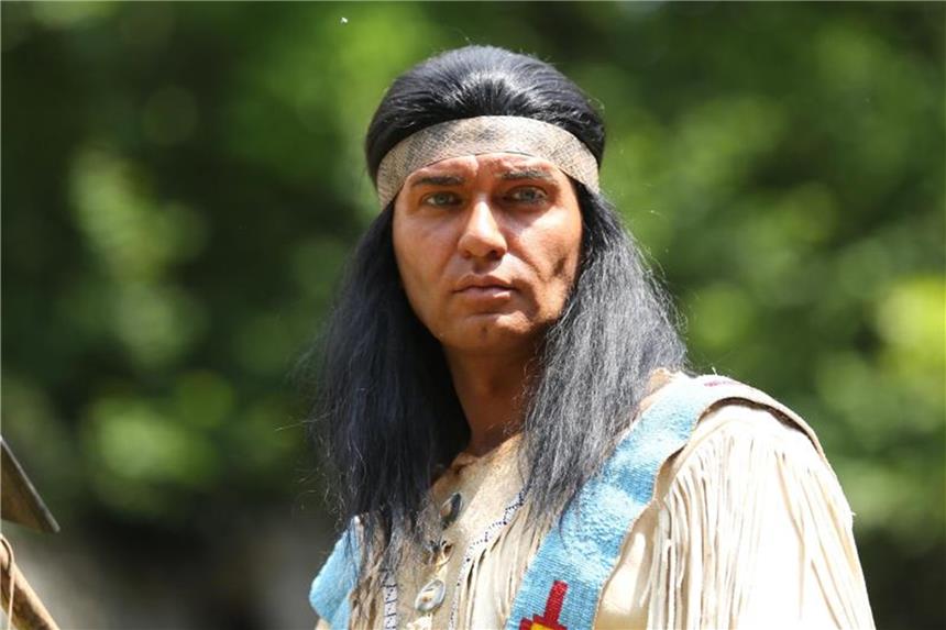 Winnetou-Darsteller: Habe beim Filmtod „geheult“ Jean-Marc Birkholz als Winnetou auf der Naturbühne in Lennestadt-Elspe. Foto: Ina Fassbender