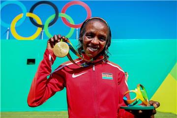 Jemima Sumgong hatte als erste Kenianerin in Rio 2014 bei Olympischen Spielen den Marathon gewonnen. Foto: Diego Azubel