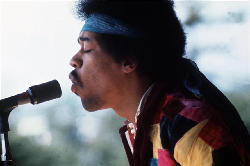 Cum On Feel The Noize Jimi Hendrix bei seinem Auftritt auf der Ostsee-Insel Fehmarn. Foto: Dieter Klar