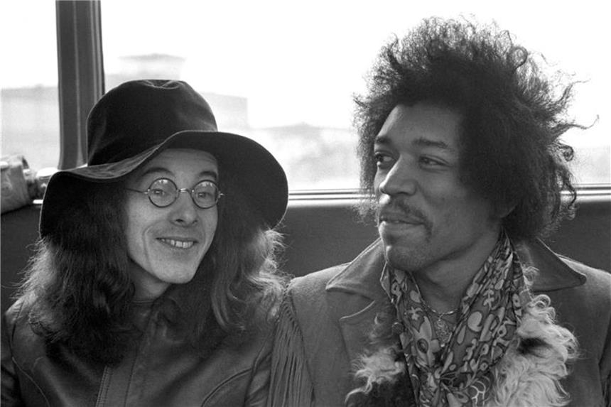 Jimi Hendrix und Bassist Noel Redding 1969 in Hamburg. Foto: Georg Spring