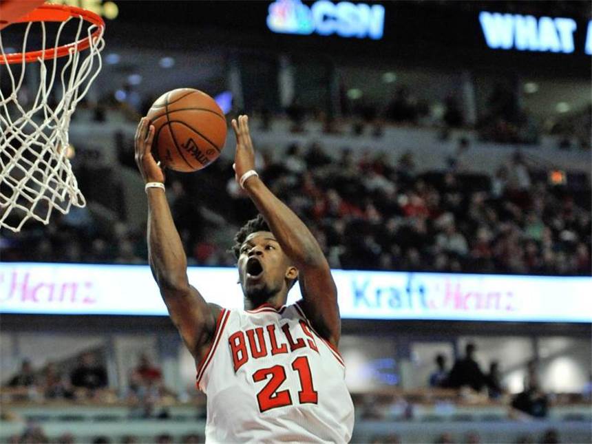 Chicago Bulls besiegen ohne Rookie Zipser New Orleans Jimmy Butler (21) holte für die Chicago Bulls im Spiel gegen die Pelicans 28 Zähler. Foto: Paul Beaty