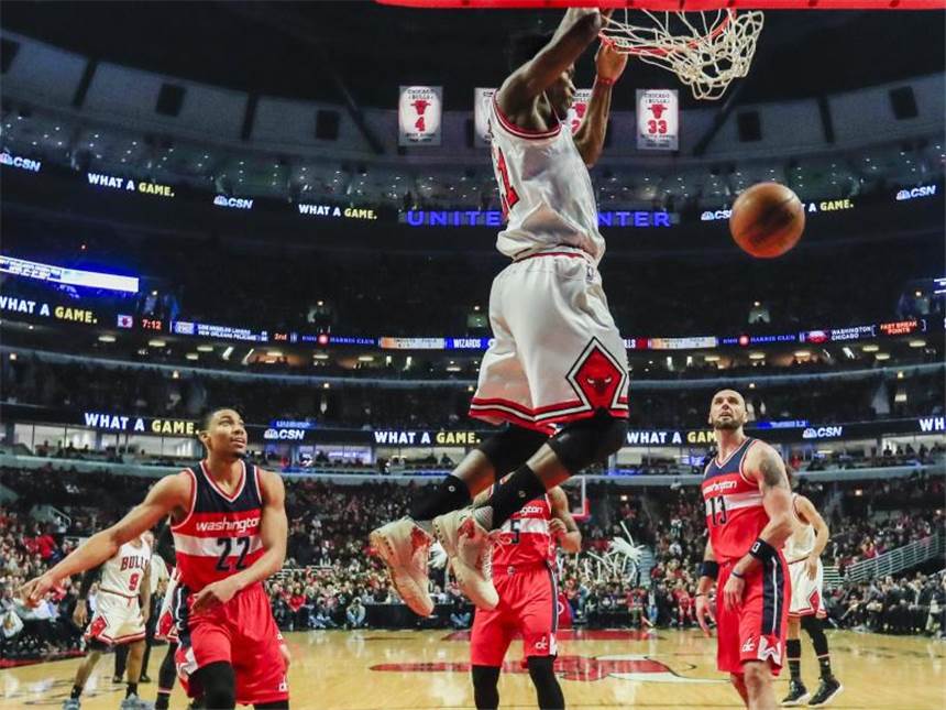 Chicago gewinnt ohne Zipser viertes Spiel in Serie Jimmy Butler war erneut bester Werfer der Chicago Bulls, mit überragenden 40 Punkten. Foto: Tannen Maury