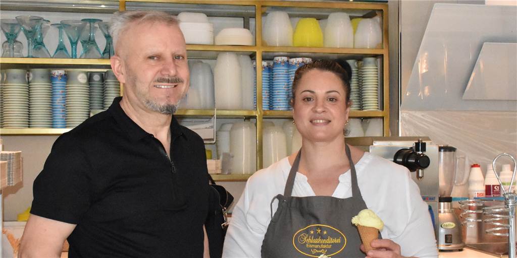 Trotz Kostensteigerungen: „Eismänner“ halten Preis für die Kugel Eis stabil Joao Borges und Schwester Teresa Marino wollen Schlosscafé San Remo den Eispreis möglichst lange stabil halten. Die hohe Qualität soll gehalten werden.