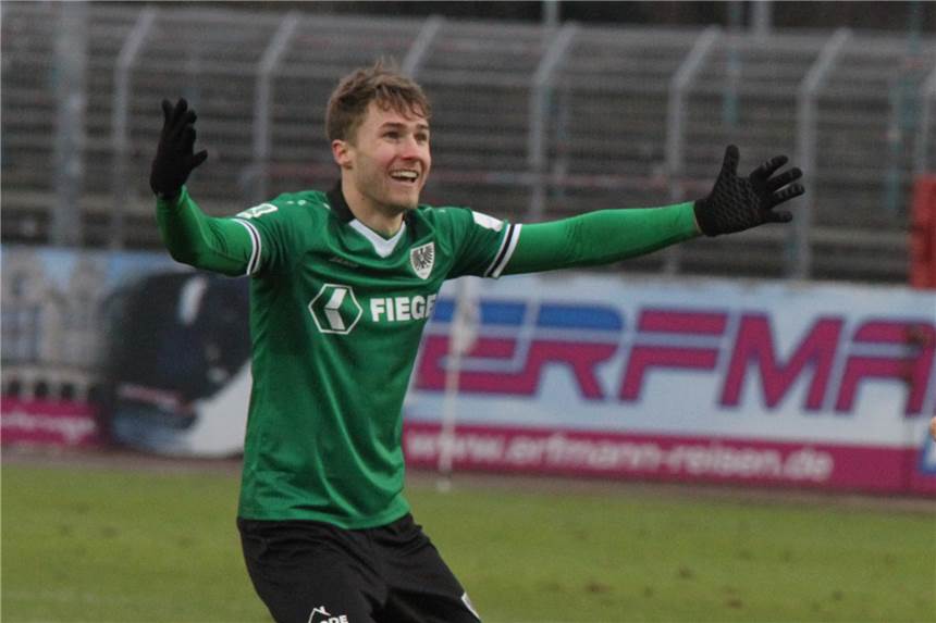Grodowski schießt Münster zum Sieg – Piepers Spiel witterungsbedingt abgesagt Joel Grodowski traf für Preußen Münster.