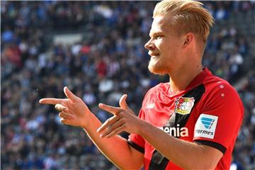 Joel Pohjanpalo leidet an einer Durchblutungsstörung im rechten Sprungbein. Foto: Soeren Stache