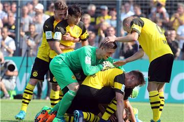 Jubeln, wie hier nach dem 1:0 von Emir Terzi gegen Leverkusen, wollen die Borussen auch Sonntag in München.