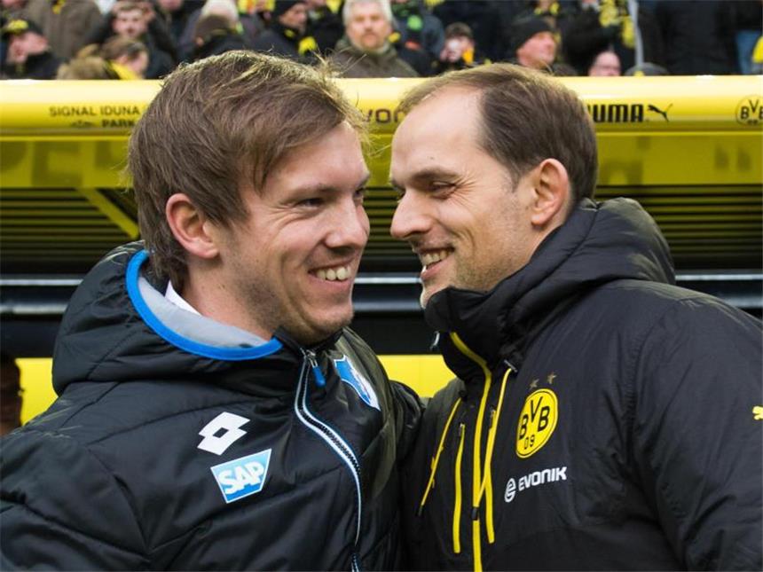Hoffenheims Erfolgscoach Nagelsmann im Fokus Julian Nagelsmann war 2008 unter Thomas Tuchel Co-Trainer und Scout in der Jugend des FC Augsburg.