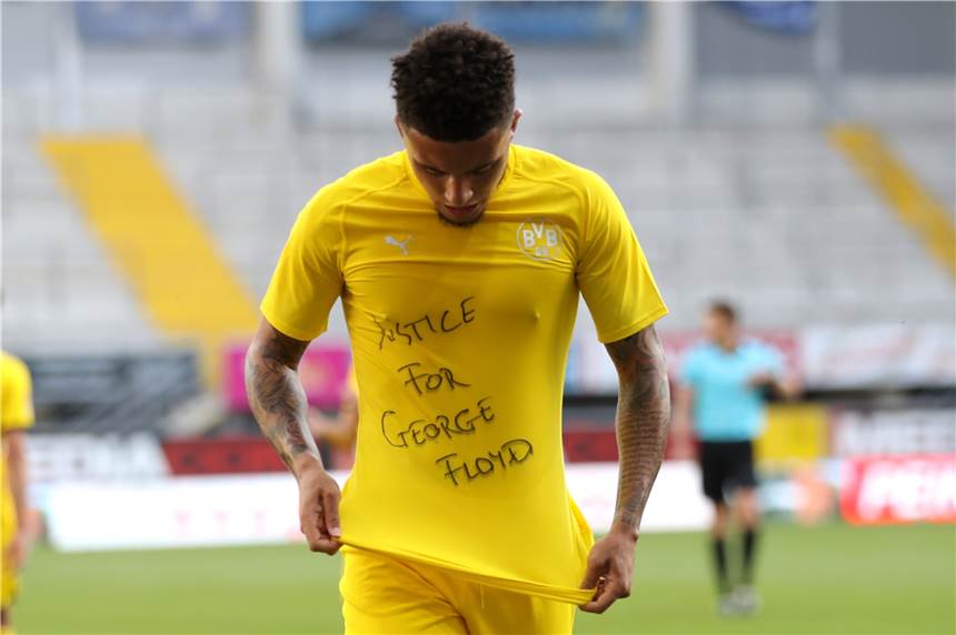 „Justice for George Floyd“ - eine eindeutige Botschaft von BVB-Mittelfeldpieler Jadon Sancho.