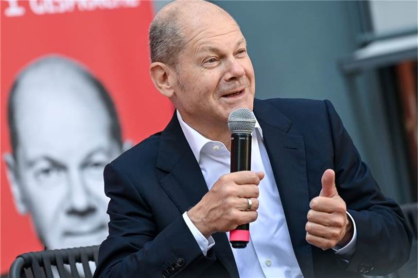 Kann mit den Umfragewerten zufrieden sein - Der Kanzlerkandidat der SPD: Olaf Scholz.
