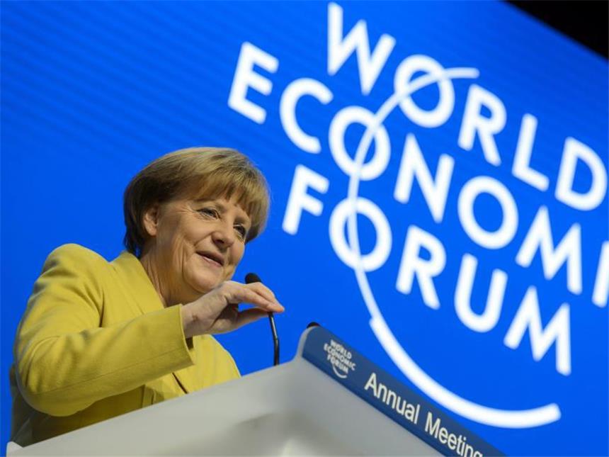 45. Jahrestagung des Weltwirtschaftsforums endet Kanzlerin Merkel spricht auf der 45. Jahrestagung des Weltwirtschaftsforums (WEF) in Davos. Foto: Laurent Gillieron