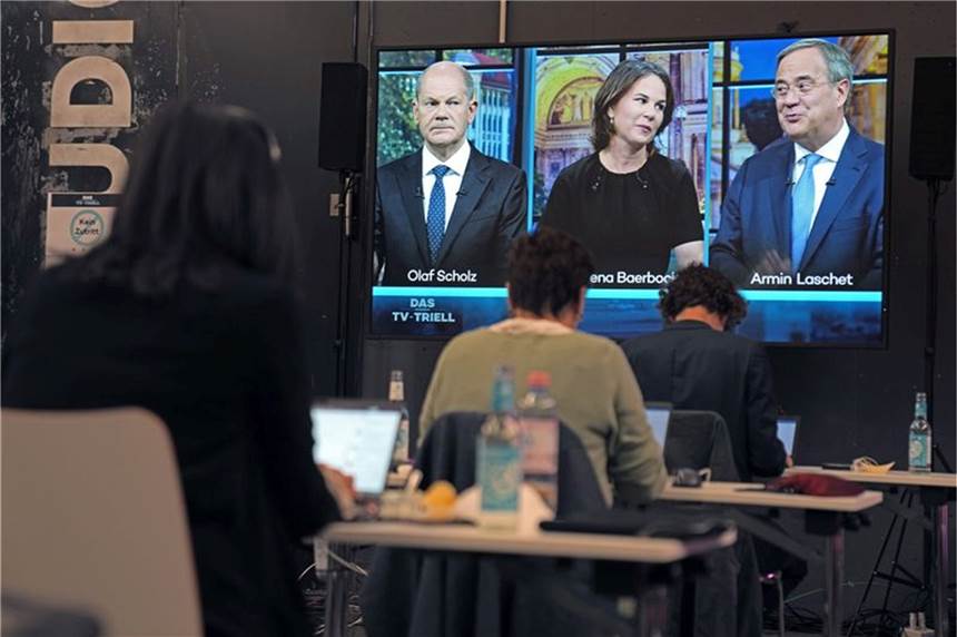 Wahlkampf voller Wendungen – Ausgang offen wie selten zuvor Kanzlerkandidaten: Olaf Scholz (l-r), Annalena Baerbock und Armin Laschet.