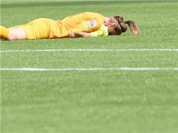 Karen Bardsley erlitt im Viertelfinale gegen Frankreich einen Beinbruch. Foto: Carmen Jaspersen
