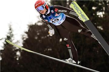 Katharina Althaus erreichte in Ljubno einen Podestplatz. Foto: Rok Rakun