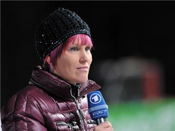 Kati Wilhelm vor der Kamera. Foto: Martin Schutt