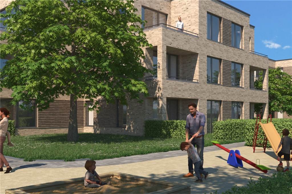 Schön und günstig wohnen: Pläne für neues Wohngebiet an der ehemaligen Wiehagenschule stehen Kinder sollen auf den Spielplätzen des Kastanienquartiers an der Horster Straße spielen können.