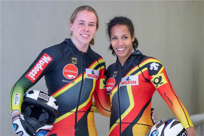 Castrop-Rauxelerin wird Zweite beim Zweierbob-Weltcup in St. Moritz Kira Lipperheide (links) und Mariama Jamanka belegten beim Zweierbob-Weltcup in St. Moritz den zweiten Platz.