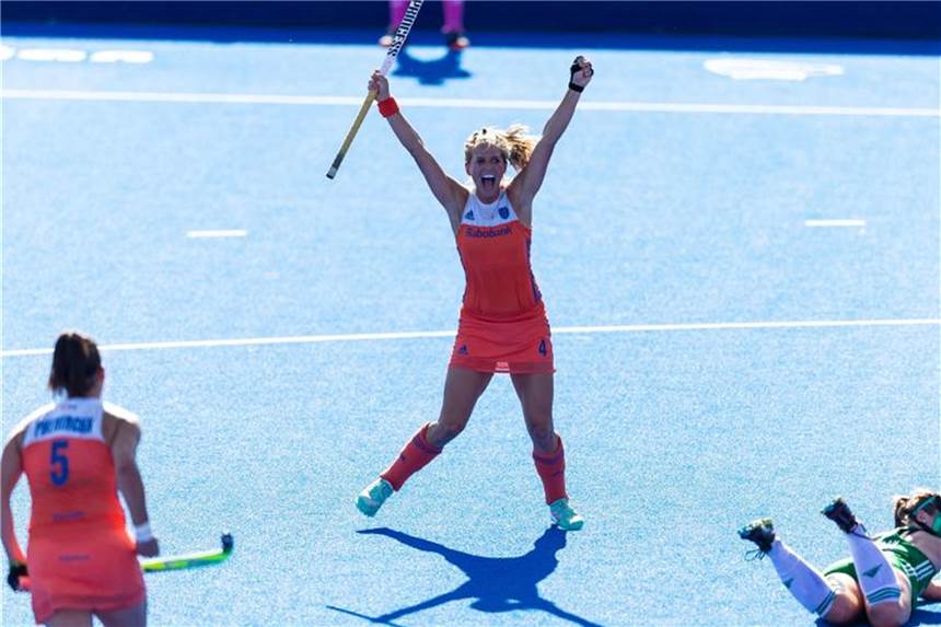 Niederlande holt achten Titel im Damen-Hockey Kitty van Male jubelt: Die Niederlande sind zum achten Mal Weltmeister im Damen-Hockey. Foto: Paul Harding/PA Wire