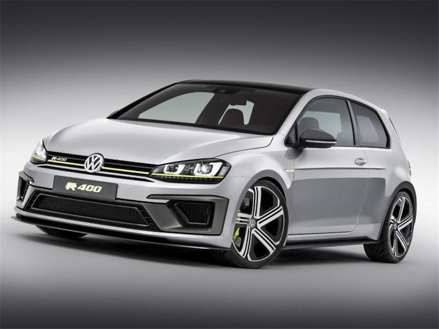 Powerplay in Peking: VW Golf wird zum 400 PS-Sportwagen Kleines Kraftpaket: Auf der Motorshow in Peking zeigt VW den Golf als Designstudie R400 mit 294 kW/400 PS. Foto: VW