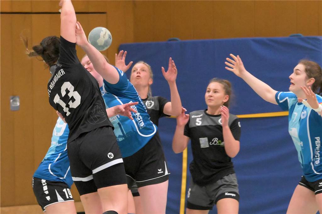 Knapp mit zwei Toren Vorsprung behielten die Handballerinnen des VfL Brambauer die Punkte zuhause.