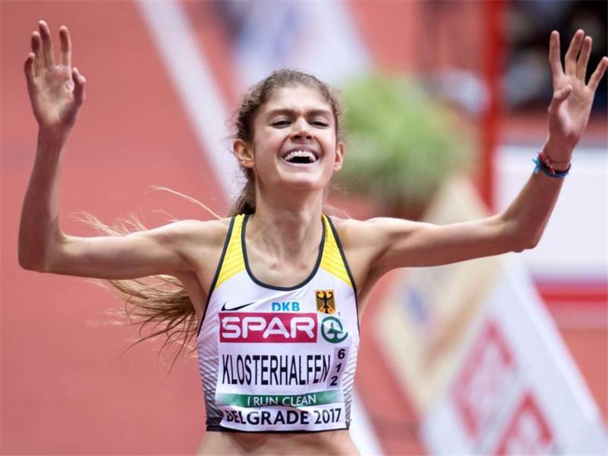 Dreispringerin Gierisch jubelt über EM-Gold - Storl Bronze Konstanze Klosterhalfen wurde über die 1500-Meter-Strecke Zweite. Foto: Hendrik Schmidt