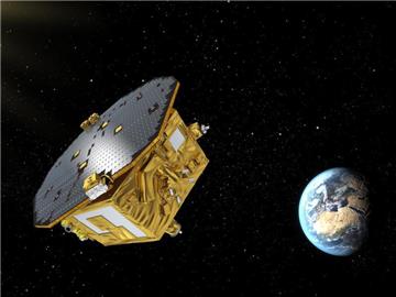 Künstlerische Darstellung des Satelliten "LISA Pathfinder". Foto: ESA/D. Ducros