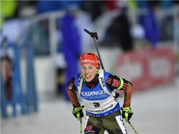 Laura Dahlmeier geht als Spitzenreiterin in den Sprint. Foto: Anders Wiklund
