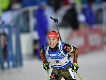 Laura Dahlmeier geht in der Verfolgung als Vierte in die Loipe. Foto: Anders Wiklund