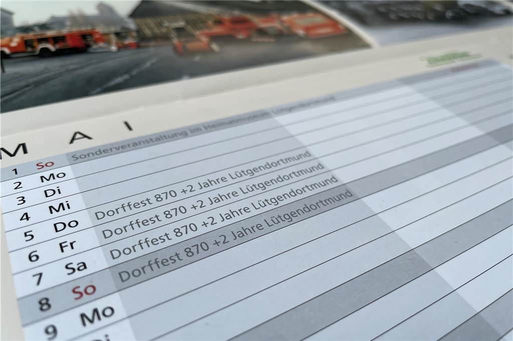 Fehler im Kalender: Dortmunder Dorffest soll steigen, aber an anderem Datum Laut Heimatkalender soll das Dorffest am ersten Mai-Wochenende sein. Geplant ist es aber zwei Wochen später.