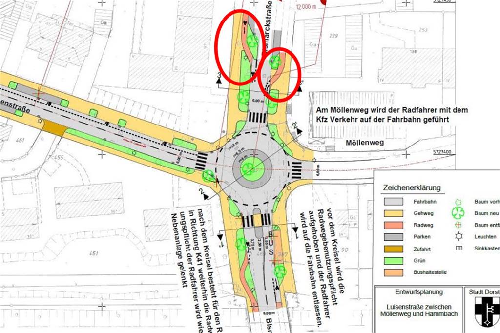 Radweg an neuem Kreisverkehr: „Schlecht und potenziell gefährlich“ Ausbauplanung
