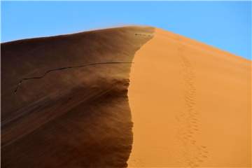 Leichter Wind weht über die Dünen in Sossusvlei im Namib Naukluft Park. „Sand ist die Grundlage unserer modernen Gesellschaft“, sagt Aurora Torres, Wissenschaftlerin am Deutschen Zentrum für integrative Biodiversitätsforschung. Foto: Ralf Hirschberger
