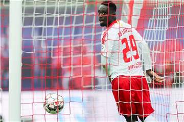 Leipzigs Jean-Kévin Augustin war wegen muskulärer Ermüdungserscheinungen nicht zu einem Spiel der französischen U21 gereist. Foto: Jan Woitas